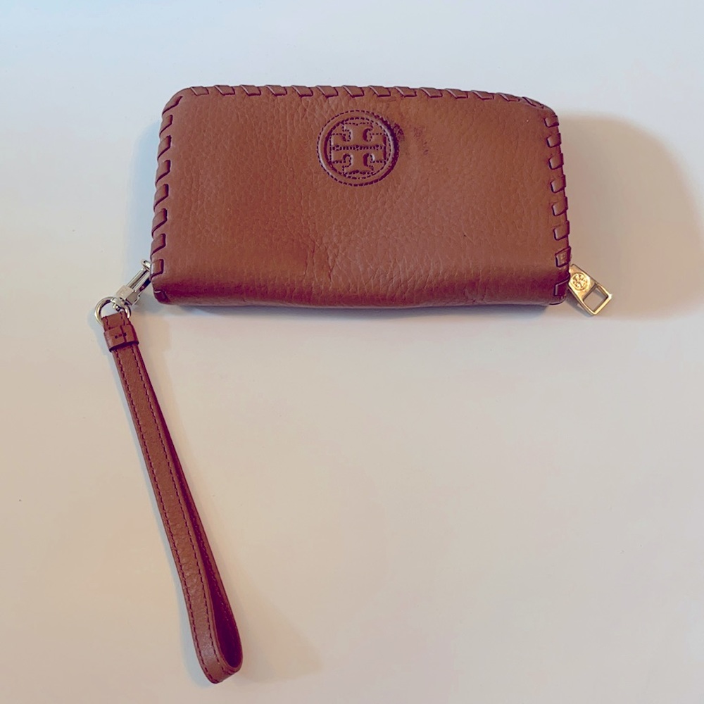 Tory Burch leather wristlet wallet